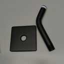 Lounsweer 3.5 Inch Shower Arm and Flange Wall Mount Replacement Shower Head Extension Extender Pipe Arm with 6 Inches Head(Black)