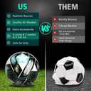 Youth Soccer Ball Size 3/4/5, Kids Outdoor Play Game Training Practice Soccer Ball for Teen Boy Girl Indoor Outdoor with 1 Pump 1 Net Bag and 1 Gift Box (White)