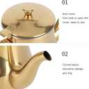 17oz 500ml Stainless Steel Teapot with Removable Infuser, Stovetop Dishwasher Safe Gooseneck Small Tea Pots for Loose Leaf & Tea Bags (Gold)