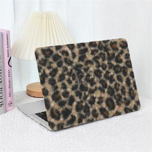 for MacBook Air 13.6 inch Case 2022-2025 M4 A3240 M3 A3113 M2 A2681, Soft Leopard Print Fuzzy Plush Faux Fur Cheetah Leather Hard Shell Case&Keyboard Cover for Mac Air 13.6, Leopard Plush Brown