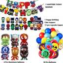 Birthday Decoration, Birthday Party Supplies, birthday Banner, Balloons,Toppers Cake Toppers,6 Pcs Large Foil Balloons for Kid's boy Girls (Hero-3)