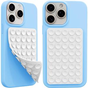 2 Pack Silicone Octo Cup Buddy Sticky Grip Holder for Cellphone, Silicone Suction Cup Phone Case Mount Double Sided, Hands-Free Phone Accessories Strong Grip Holder for Selfie and Video (Dark White)
