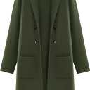 KIRUNDO Cardigan Sweaters for Women 2026 Fall Open Front Knit Sweater Jackets Business Casual Long Coatigan Winter Clothing (Large, Army Green)