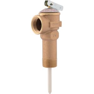 Cash Acme 3/4 Inch NCLX-5LX Temperature and Pressure Relief Valve, Push to Connect Brass Plumbing Fittings, Copper, CPVC Pipe, 150 PSI, 19783-0150 Bronze