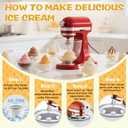 Ice Cream Maker Attachment for KitchenAid 4.5/5QT & 6QT Mixers, Frozen Ice Cream & Sorbet Gelato Maker for KitchenAid, 2 Quart, White, Not Dishwasher Safe