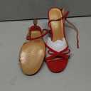 iiimmu Women's Bow Heels 4 IN Stiletto Heeled Sandals for Women Round Open Toe Sandals Elegant Summer Heels Soft PU Leather/Faux Suede. size 10