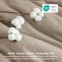 Bedsure Comforter Set Queen Size - Cotton Fabric with Microfiber Inner Fill, Taupe PureWoven Soft Bed Set for All Seasons, 3 Pieces, 1 Comforter (90" x 90") and 2 Pillow Cases (20" x 26")