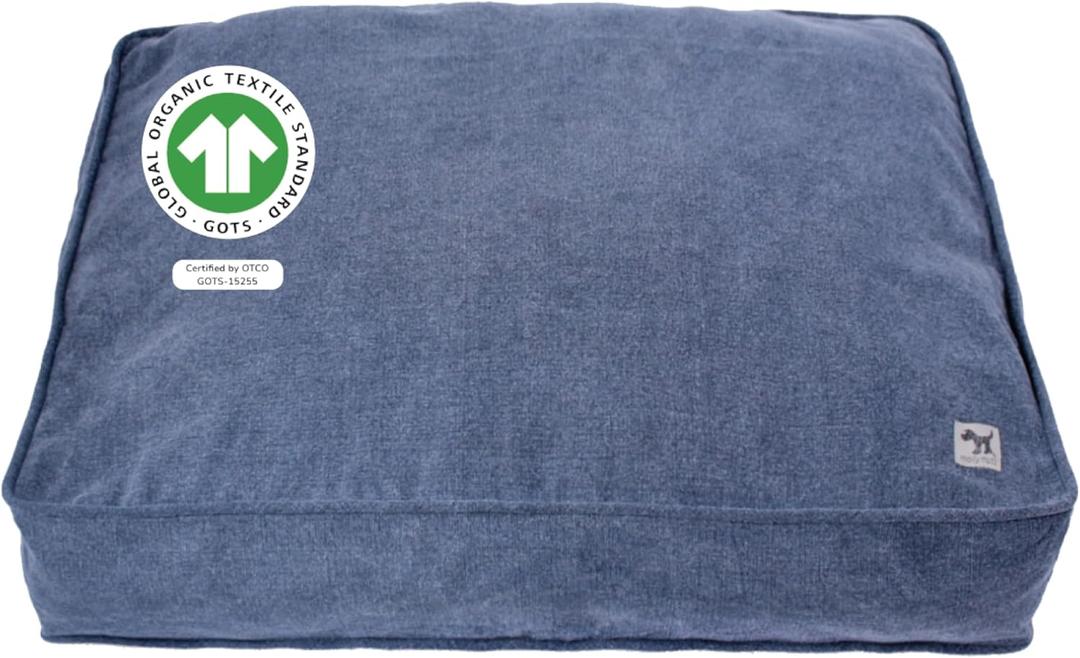 Molly Mutt Dragonstone Dog Bed Duvet Cover, GOTS-Certified 100% Cotton Canvas Cover for Dog, Puppy, or Cat Bed, Durable, Washable, and Free of Harmful Chemicals, Small, 22"x27"x5", Blue