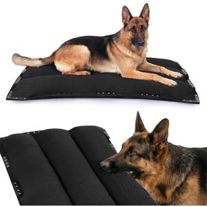MABOZOO Chew-Proof Dog Bed with Metal Rivets, Durable Kennel Mat for Aggressive Chewers, Waterproof Crate Pad with Shredded Foam Fill for Medium Dogs (Indoor/Outdoor Use) (35*22inch)