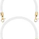 uxcell 2Pcs PU Leather Handbag Handles, 40cm/15.8" Braided Purse Straps Braided Leather Replacement with Buckle for DIY Handbag Purse Making, White