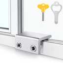 ZRFCXE Window Locks,4 Pack Sliding Window Locks with Key for Vertical & Horizontal Sliding Windows Doors,Easv to Install,Adjustable Security Window Lock for Patio Bedroom Home and Office (Silver)