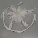 Zando 2026 Kentucky Feather Mesh Fascinators Derby Hats for Women Girls with Clip and Headband Tea Party Wedding Cocktail Hat (One Size, White)