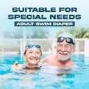 Reusable Adult Swim Diaper Special Needs, Incontinence Plastic Pants Cloth Diaper Cover, Waterproof Training Rubber Underwear Black, L