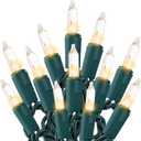 Christmas Lights 50 Count Clear Mini Lights Green Wire UL Certified Connectable Warm White String Lights for Christmas Decor (50 Count 13FT)