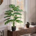 Florisso 28" Artificial Monstera Plant Tall Fake Faux Plants Indoor Outdoor Tree for Living Room Home House Decoration