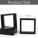 Framendino, 20 Pack Black 3D Floating Frame Display Case Challenge Coin 2.8x2.8x0.8 Holder Stands Jewelry Storage Box for AA Medallion Shells Gems