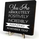 Inspirational Wooden Sign -You Are Absolutely Positively- Positive Reminder - Motivational Wood Plaque With A Support Frame - Home & Office Inspirational Gifts For Women,Men Desk Decor & Accessories5.9 x 5.9inches, 5.9 x 5.9 x 0.32Inches