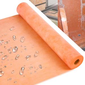 Waterproof Membrane Shower Membrane, 3.3 FT x 98.5 FT 23.6Mils Thick 323 Sq Ft Waterproof Membrane for Shower for Tile Flooring PE Fabric Sauna Bathroom Walls Tile Underlayment
