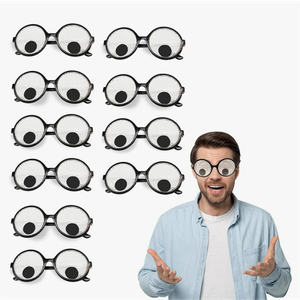 WUEURU 10Pcs Googly Eyes Glasses,Funny Glasses Shaking Eyeball Glasses,Halloween Party Funny Costume Accessories