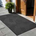 Heavy Duty Front Door Mat Indoor Outdoor, 4 x 6 Non Slip Waterproof Commercial Floor Mat for Entrance, Grid-Pattern Dirt Trapping Low Profile Entryway Rug for High Traffic Areas, Garage