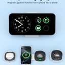 Charging Station for Apple Multiple Devices：2 in 1 Foldable Wireless Charger for Magnetic Wireless Charger Station Travel Charging Pad for Apple iPhone 17 16 15 14 13 12 Series& Apple Watch& Airpods