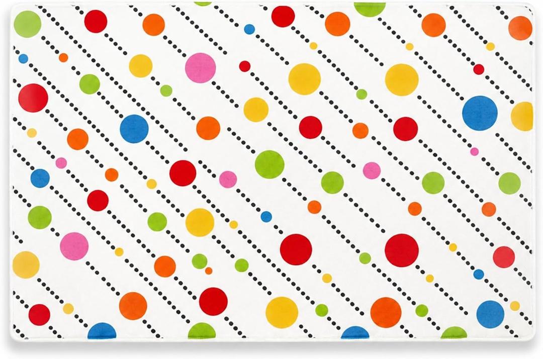 Breling Classroom Rugs Elementary, Polka Dot Classroom Rug 6 x 9 ft