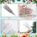 Yunsailing 20 Pcs Christmas Artificial Glitter Berry Stem Ornaments 17 Inch Fake Long Branch Tree Picks Flowers for Tall Vase Xmas Wedding Party Decoration(Silver)
