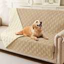 hyha Waterproof Dog Bed Blanket, Soft Pet Blankets, Waterproof Couch Cover for Dogs, Reversible Sofa Covers Washable for Furniture (52x82 Inch, Camel/Beige)