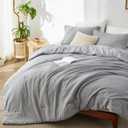 Bedsure Oversized King Comforter Set - Grey Soft Bedding for All Seasons, Cationic Dyed Bed Set, 3 Pieces, 1 Oversized King Size Comforter (120"x98") and 2 Pillow Shams (20"x36"+2")