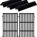 3Pack Flavorizer Bars Porcelain Enameled Heat Plates with 2Pack Cast Iron Cooking Grates Grill Replacement Parts for Weber Spirit I,Spirit II 200 Series Spirit E210,E220,S210,S220,7635 7637 Replace