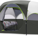 CAMPROS CP 8 Person Camping Tent, Room Divider, Rainfly, Weather Resistant
Family tent with 5 large mesh windows, double-layer design, and a carry bag, 14' x 9' x 72"(H)