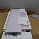 Cozivolife Over The Toilet Storage Cabinet with Acrylic Door Panel and Paper Towel Drawer, Bamboo Space Saver Shelf, Bathroom Organizer Rack Above WC (with Power Strip, White)