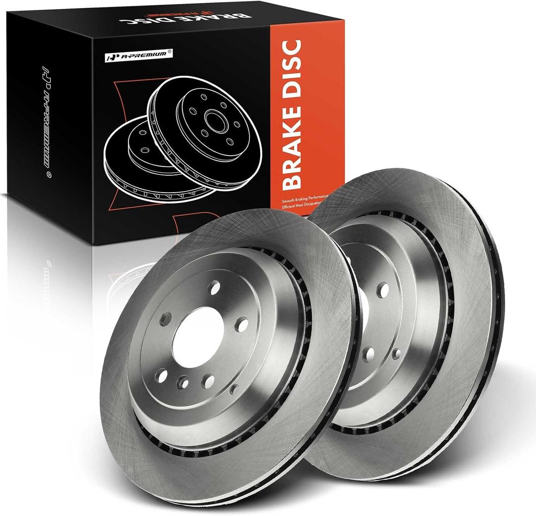 A-Premium 12.99 inch (330mm) Rear Vented Disc Brake Rotors Compatible with Select Mercedes-Benz Models - R320, R500, R350, G55 AMG, GL320, GL350, GL450, GL550, ML320, ML350, ML450, ML500, 2-PC Set