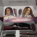 Shark FlexFusion Hair Straightener & Powerful Hair Dryer with Fusion Hair Brush, Ceramic Air Styler with Auto-Wrap Curlers & Concentrator, Ceramic Plates, Cosmic Blush HD641S