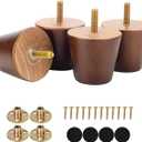 Maricome 2 Inch Furniture Feet Set of 4 Replacement Furniture Legs Predrilled M8 Bolt Short Small Wooden Legs for Chair Dresser Cabinet Ottoman Screw in