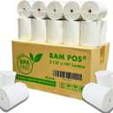 BAM POS 3 1/8" x 190' Thermal Receipt Paper Rolls For Most POS Systems and Receipt Printers, Compatible With Clover Station, Square Station, Toast Station, TM-T88, TSP Series (30 Rolls)