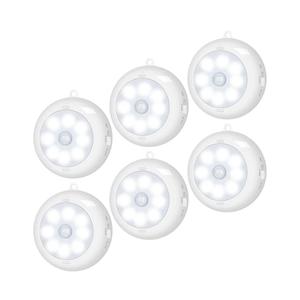 Alivation Motion Sensor Light Indoor, LED Closet Light Battery Operated, Night Light Under Cabinet Lighting, 3 AA Battery Powered, Puck Lights for Wall, Stair, Dimmable (6 Pack)
