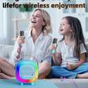 Mini Karaoke Machine Speaker for Kids Adults, Portable Bluetooth with 2 Wireless Microphones, Children's Day Birthday Gift Ideas for Toys for Teens Boys and Girls Aged 4, 5, 6, 7, 8, 9, 10, 11, 12+
