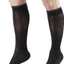 Truform Sheer Compression Stockings, 15-20 mmHg, Women's Knee High Length, Open Toe, 20 Denier, Black, Medium