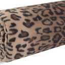 Cozy-Soft Microfleece Travel Blanket, 50x60 Inch, Lightweight, Compact, Perfect for Airplane and Car, Leopard