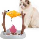 SZEE Cat Treat Puzzle Dispenser Toy, Cat Puzzle Feeder Toy for Slower Eating Training, Keeps Pets Busy & Prevents Overeating, Includes Small Interactive Toys to Boost Appeal (Campfire-Roast Shape)