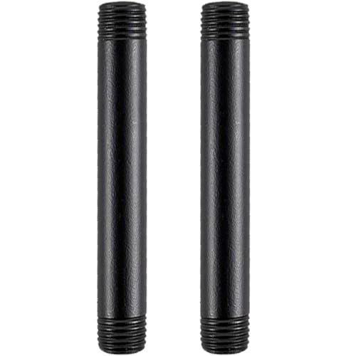 AGUTEA black extension tube, male thread, steel threaded tube, standard size, for DIY industrial style furniture decoration (Pack of 2) 3/4 INCHES (3/4"x14")