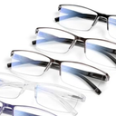 4 Pack Executive Style Reading Glasses Men - Durable Readers with 99% Blue Light Blocking - Comfortable Fit with TR90 Frames