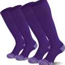 CS CELERSPORT 2 Pack / 3 Pack Baseball Socks for Youth Kids and Adult Softball Soccer Socks Over the Calf Tube Socks (Purple, M)