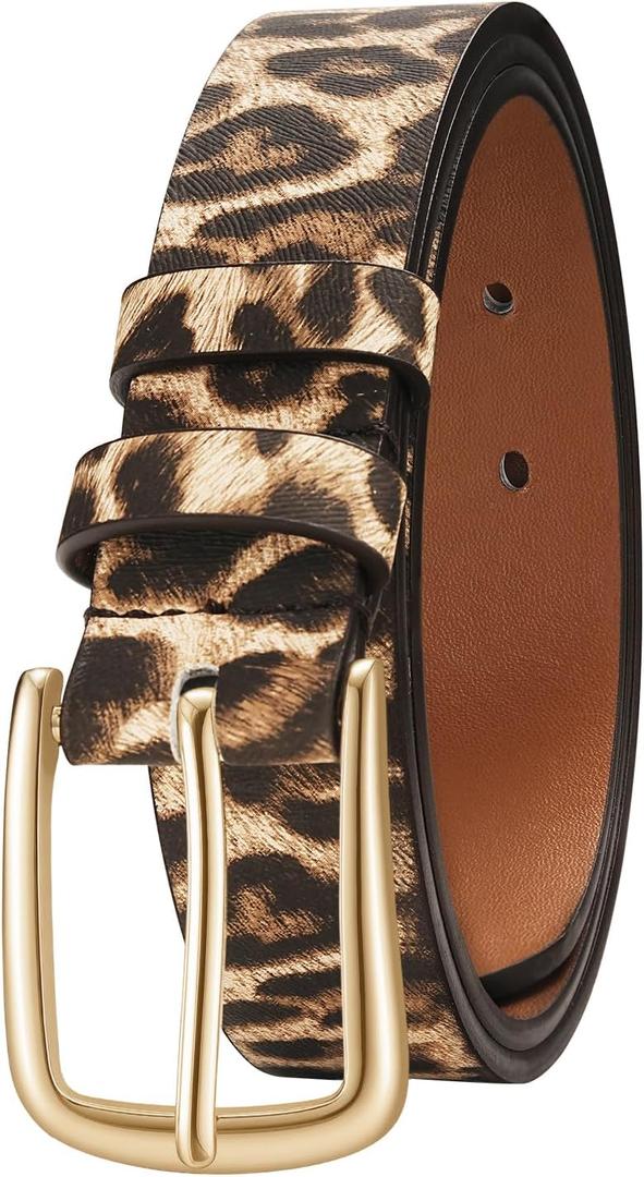 Women's Belt Fashion Multicolored Waist Leather Belts for Jeans Pants with Pin Buckle