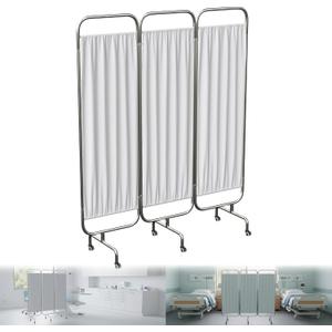 YAGEANNL 3-Panel Medical Privacy Screen on Wheels, Portable Medical Screen
