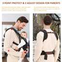 Baby Carrier, Hands Free Adjustable Ergonomic Baby Carrier Newborn to Toddler 6-33lbs, 4-in-1 Baby Sling Wrap with Saliva Towel, Front Back Carry, Baby Essentials Gift (Black)