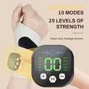Rechargeable Adjustable Electric Wrist Massager,Ambidextrous Portable Cordless Hand Heating Pad,Wearable Massager for Both Left & Right Hand with 8 Modes 30 Intensity Levels,Gifts for Mom Dad