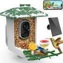 Smart Bird Feeder with Camera Solar Powered, 2K HD WiFi Live View Bird Feeders for Outdoors, AI Birds Recognition & Instant Alerts,Weatherproof Design Best Gift for BirdLovers & Garden Birdwatching