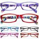Gaoye 1.75 Reading Glasses for Women, 6 pack Fashion Readers for Women Spring Hinge Eye Glasses, Blue Light Reading Glasses (*C1 Mix Color)